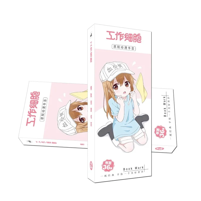 

36 Pcs/Set Anime Hataraku Saibou Cells At Work Paper Bookmark Book Holder Message Card Gift Stationery