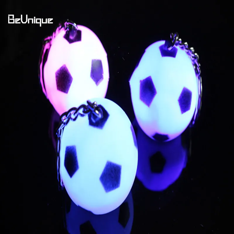 

Advertising gifts Led Football touch flashing keychain pendant Luminous key ring Changing light colorful water falshing toys