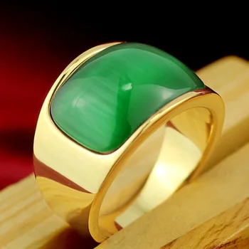 

Europe and the United States men's gold lettering retro jewel agate ring finger ring ring special male domineering