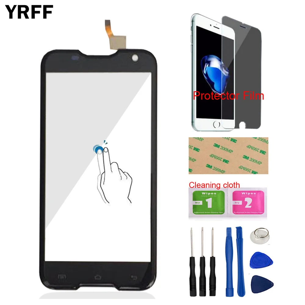 

5.0'' Front Glass Touch Screen Digitizer Panel Glass Lens Sensor For BlackView BV5000 BV 5000 Tools + Protector Film Adhesive
