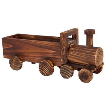 

Best Wooden Train Flowerpot Pot Creative Personalized Succulent Plants Container Car Boxes Tabletop Decoration Pot