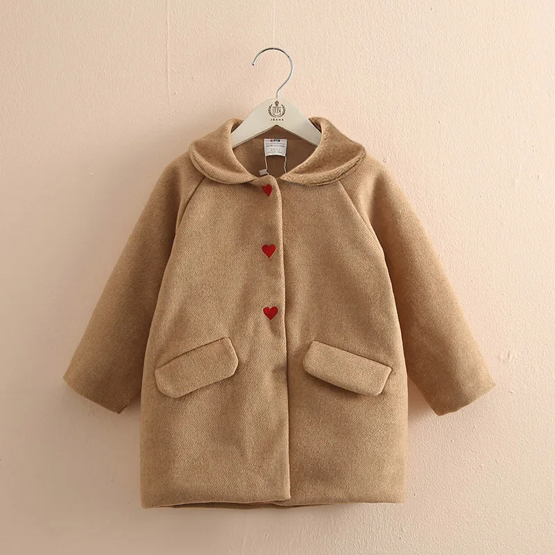 

Baby lapel coat 2019 new girls' children's coat, children's thickened medium-length coat