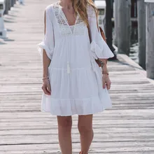 Женский свободный пляж большого размера, одежда, купальник, пальто бикини, блузка, Солнцезащитный хлопковый фонарь с рукавами