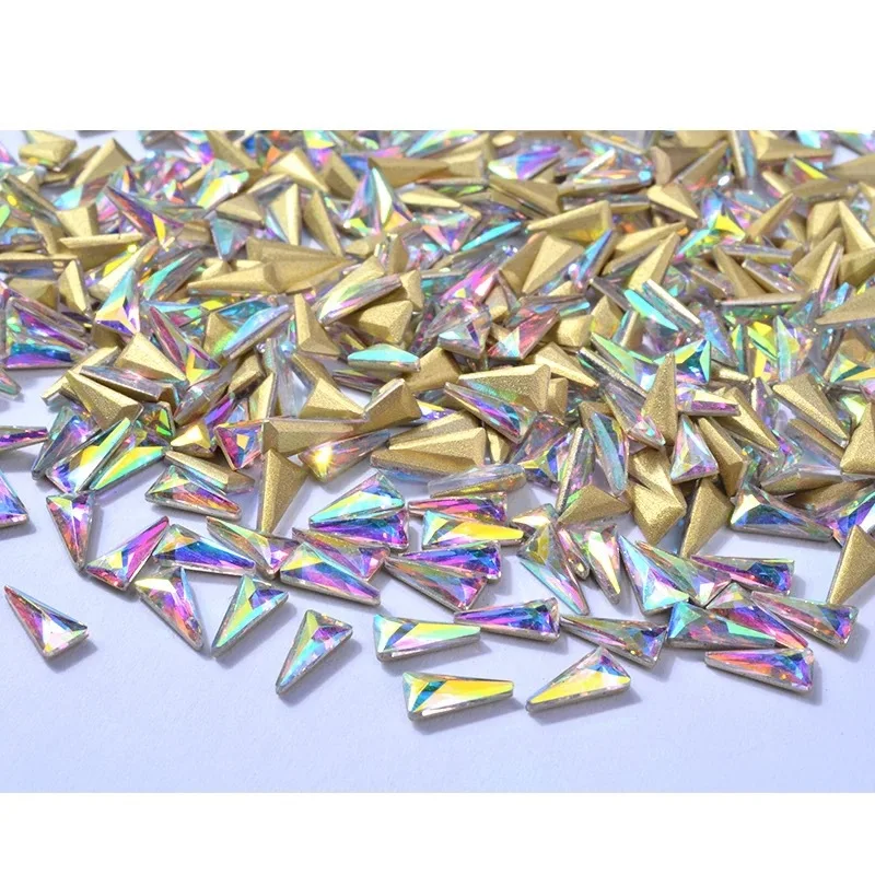 LadyMisty 10 шт. 3D треугольный голографический Набор для украшения ногтей блестящие