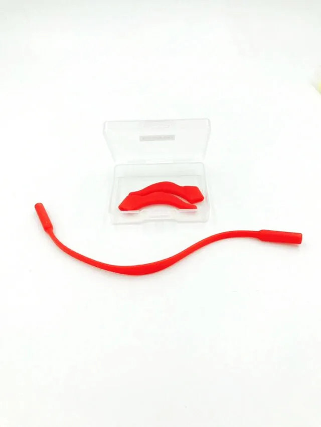 Детская силиконовая цепочка для очков, противоскользящий шнур для очков, ремешок для головы, детские очки, защитный ремешок, цветная мягкая цепочка - Цвет: Красный