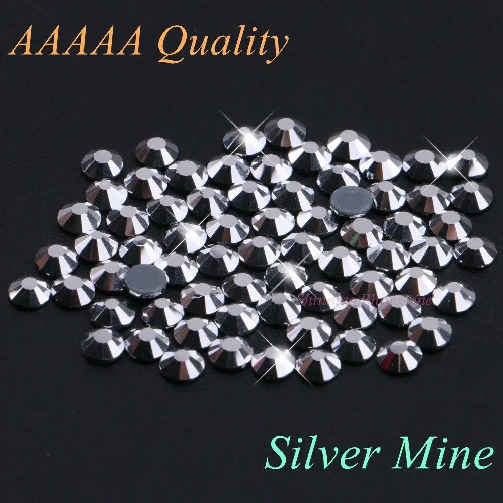 

AAAAA Luxury Hotfix Rhinestone Silver Mine SS6 SS10 SS16 SS20 SS30 Glass Crystals Flatback Iron On Diamond