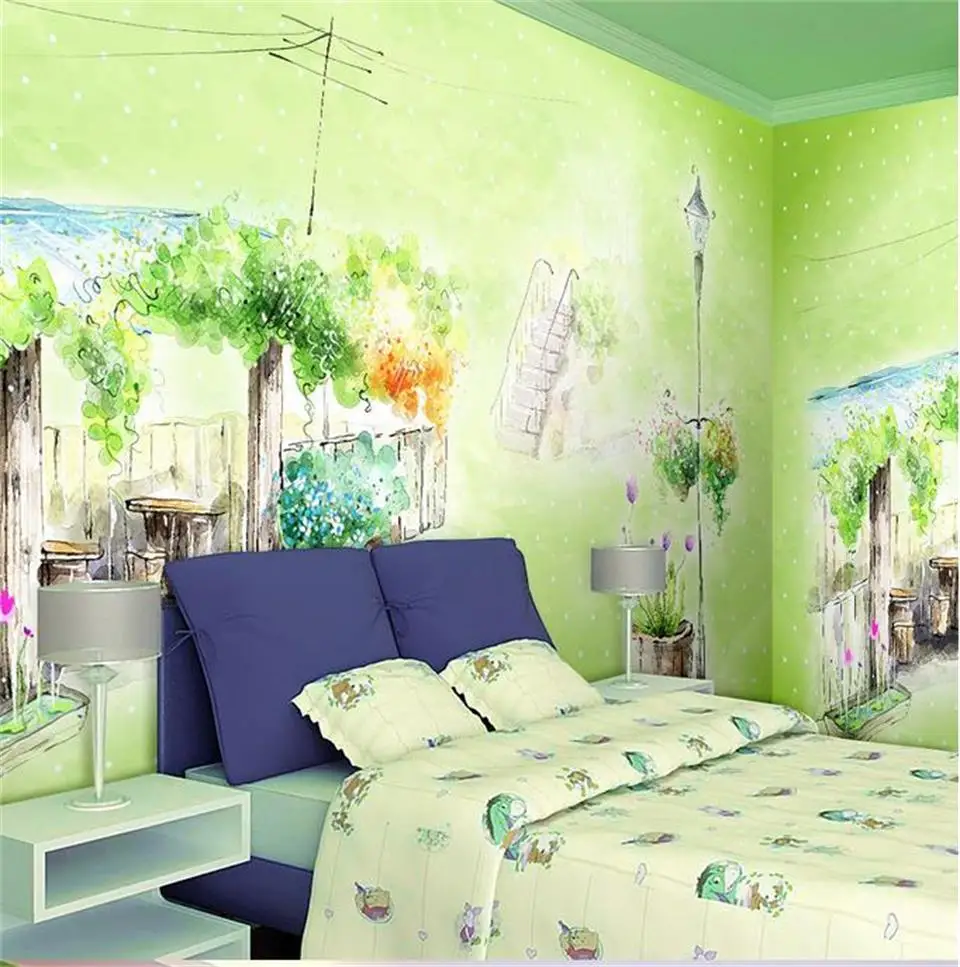 Online kaufen groÃhandel aquarell malerei tapete aus china ...