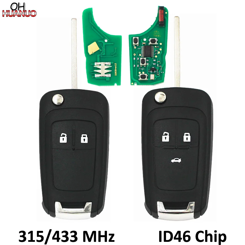

2 Button 3 Button Keyless Remote Key 315MHZ/433MHZ ID46 Chip For Opel AstraJ,Insignia,Mokka,ZafiraC,Valeo HU100 Blade