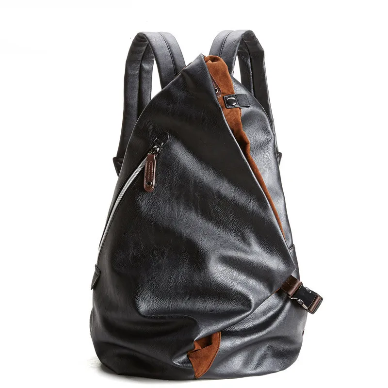 2017 Fashion Brand Men's Backpack PU Leather Backpacks Men School Bags