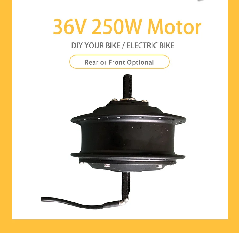 Discount 36V 250W Electric Bike Motor Wheel with Rim Spokes Front Rear Brushless Gear Hub Motor Wheel 6/7 Freewheel Suitable V Disc Brake 1