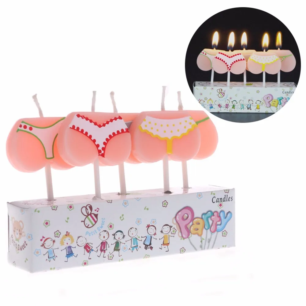 

5Pcs Cake Topper Cartoon Bikini Buttom Candles Birthday Party Christmas Decor