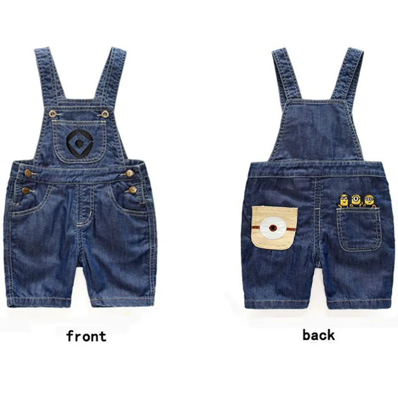 Комплект для мальчиков и девочек, детский джинсовый костюм с шортами детская одежда футболка 2 предмета, одежда с миньонами летняя детская одежда, Roupas Menino От 1 до 7 лет