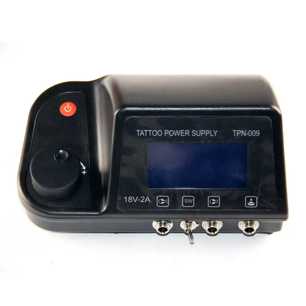 Top Pro Digital LCD Digital Tattoo Power Supply + Foot Petal + Clip