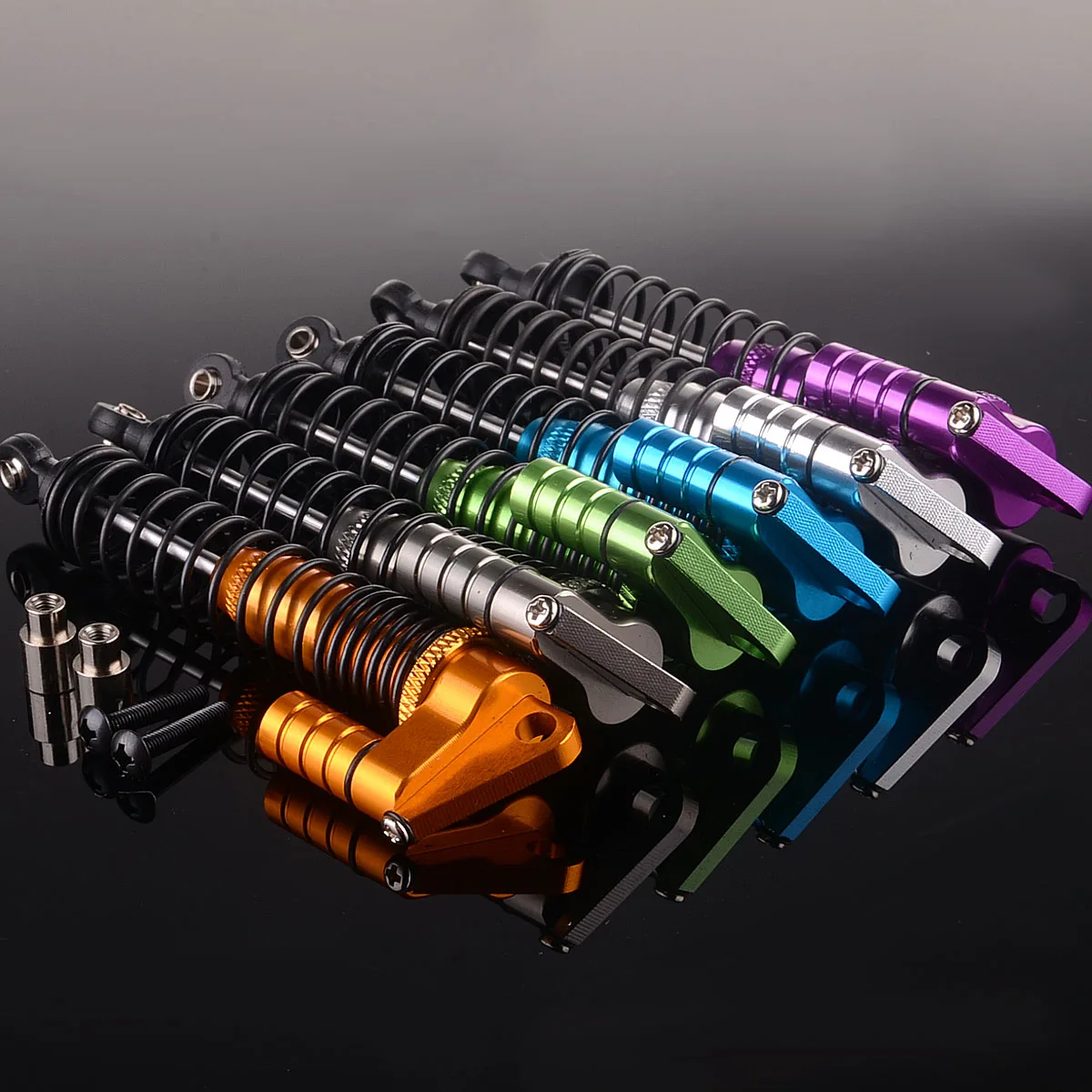 

2P RC Aluminum Double Suspension Adjustable Piggyback Shocks 105MM Gold 108004