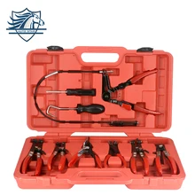 9PC Hose Clamp Clip Plier Set Swivel Jaw Flat Angled Band Automotive Tool Hose Clamp Clip Remover Pliers Tool Set Kit