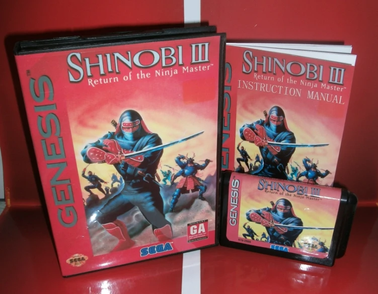 Shinobi 3 возврат чехла ниндзя мастер США с коробкой и руководством для Sega Megadrive Genesis