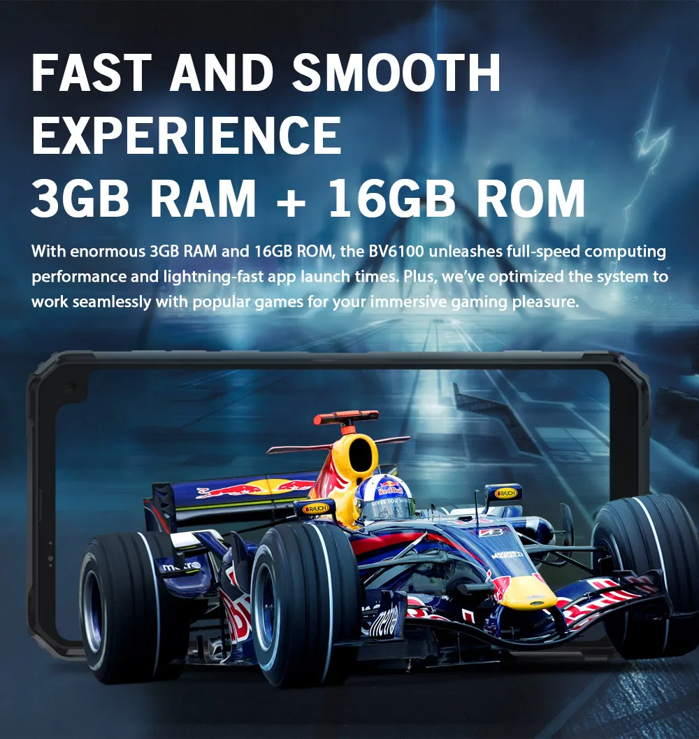 Blackview BV6100 Dual Gorilla 6,8" MT6761 смартфон 3 ГБ+ 16 ГБ Android 9,0 IP68 Водонепроницаемый 5580 мАч NFC 4G мобильный телефон