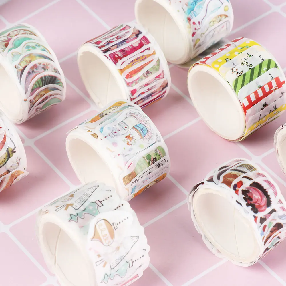

80PCS/Roll 17Style Cute Fresh Fireworks Stamp Decoration Tape DIY Diary Scrapbooking Masking Tape Stickers Stationary
