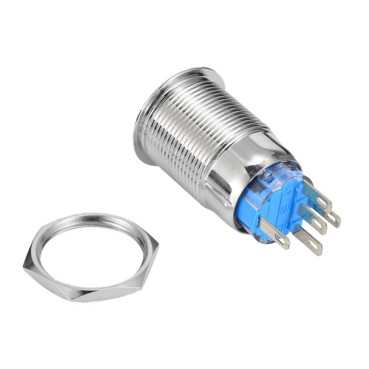 1pc Car Metal White LED Momentary Switch 12V 19mm Waterproof Engine Start Round Push Button Switches Mayitr