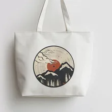 Крепление Fuji японского аниме Холщовая Сумка хозяйственная сумка с изображением мультипликационных героев школьная Наплечная многоразовая сумка для покупок и продуктов ткань AN269