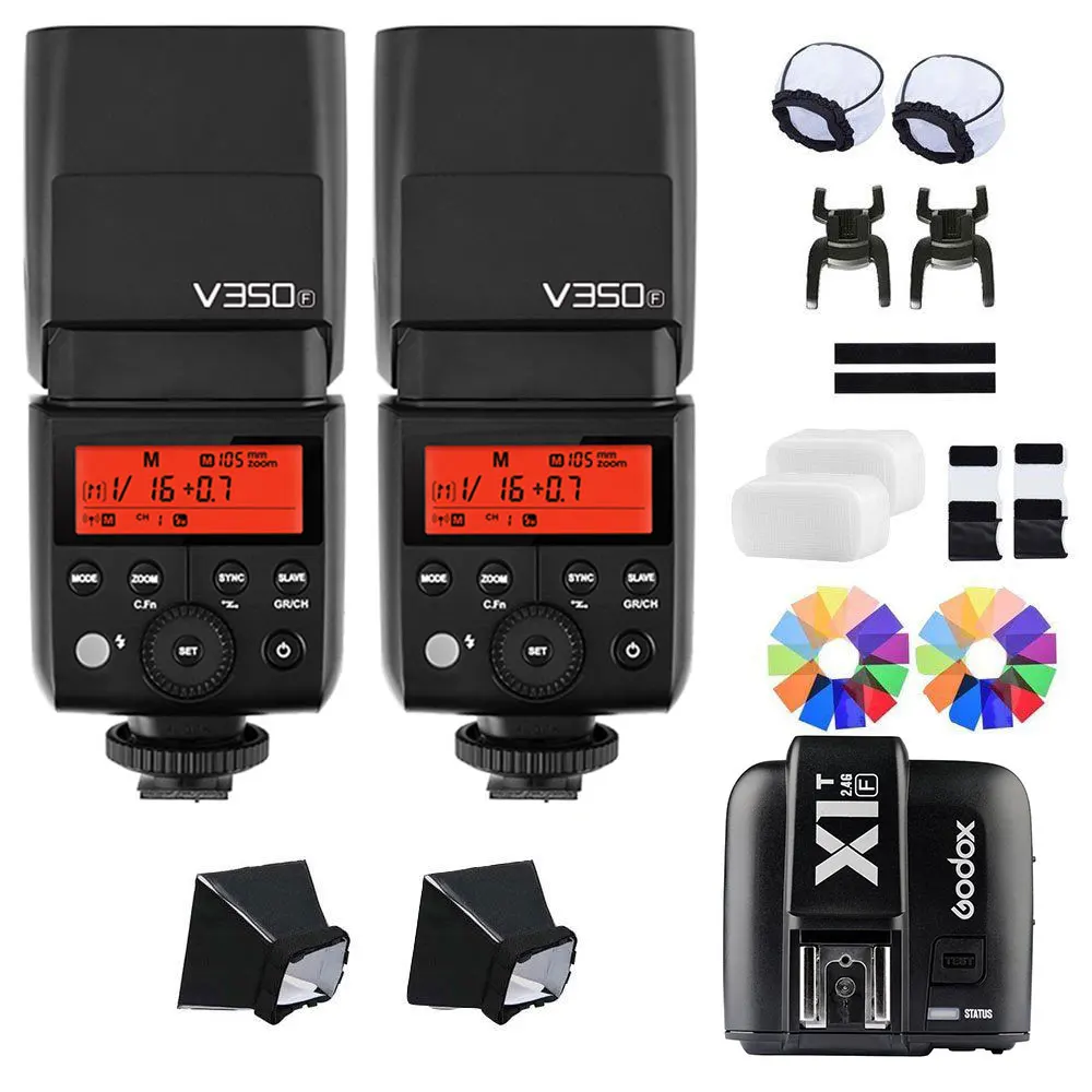 

2X Godox V350F TTL HSS 1/8000s Speedlite Flash Built-in 2000mAh Li-ion Battery with X1T-F Trigger For Fujifilm/ Fuji