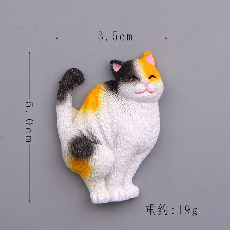 Улыбающаяся кошка магниты на холодильник мультяшный котенок фигурка животного белая доска наклейка магниты на холодильник Детская игрушка украшение дома - Цвет: Golden