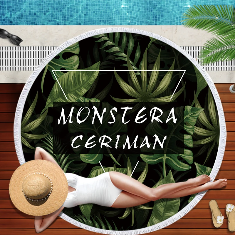 Newest Raffia Designs Round Beach Towel Thick Shower Bath Towels