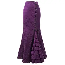 Женская юбка в стиле панк винтажная тонкая юбка богемная печать модная повседневная элегантная макси юбка # SYS
