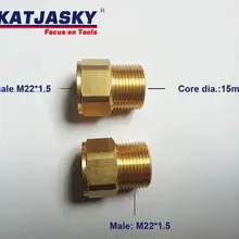 2 шт. женский и мужской шланг для мойки автомобиля адаптер разъем, один конец женский M22* 1,5 мм, другой конец штекер M22* 1,5 диаметр отверстия 15 мм
