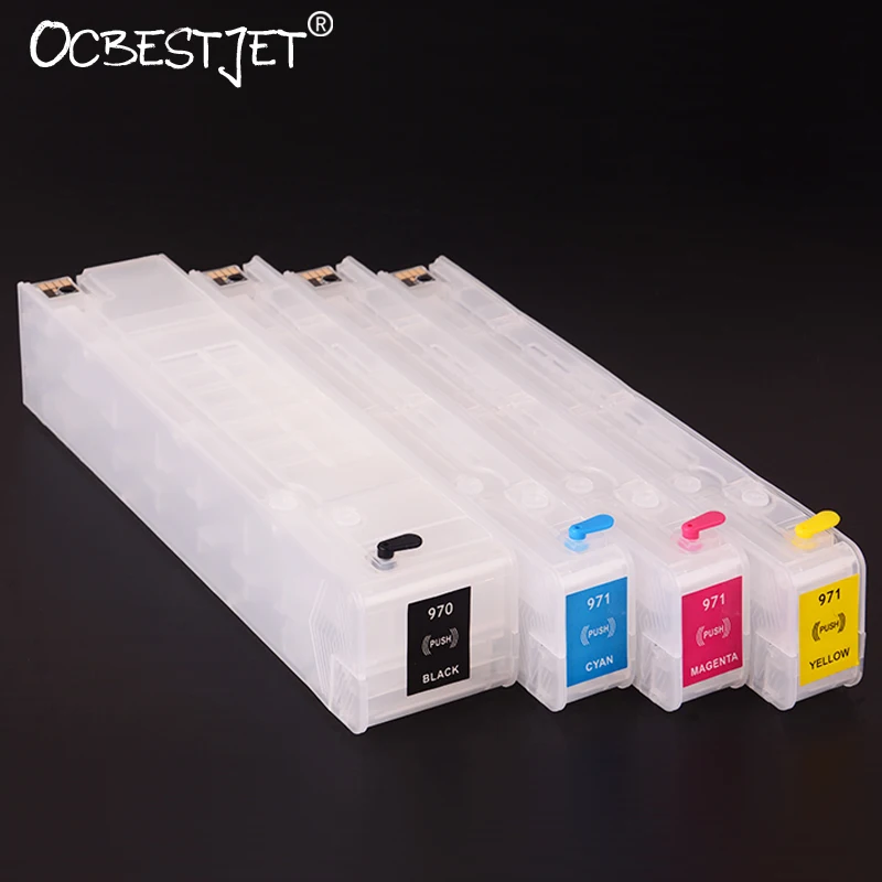 4 Colors For HP 970 971 970XL 971XL Empty Refillable Ink Cartridge For HP Officejet Pro