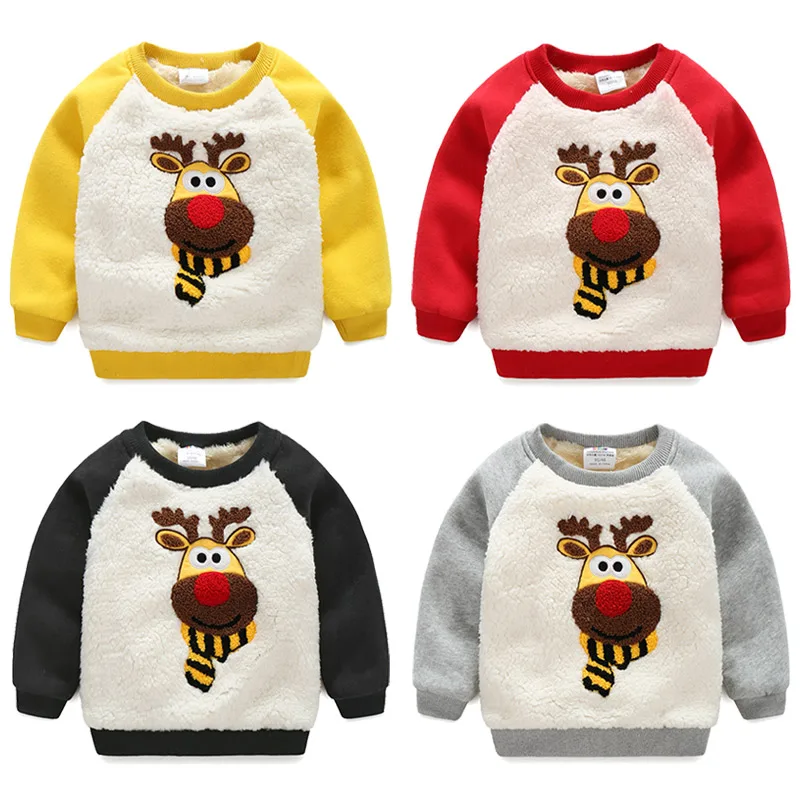 baby sweatshirt winter boys child berber fleece thickening top wt-6712