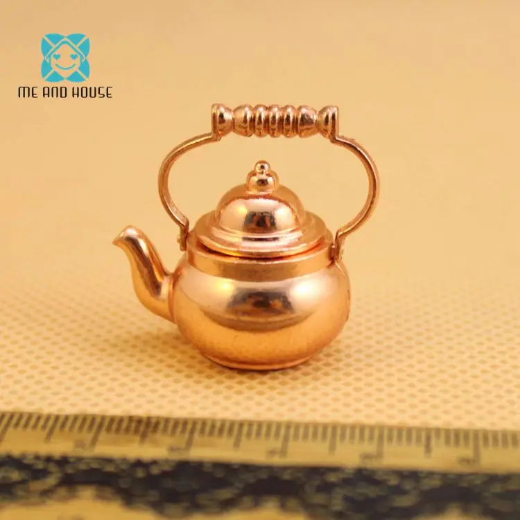 

1:12 Doll House Miniature Kitchen Copper mini Tea Pot Kettle
