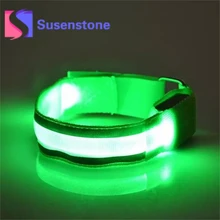 1 шт. нейлоновые нарукавники, ночной светоотражающий светодиодный браслет, модный унисекс светящийся браслет, Браслет-манжета, браслет для взрослых и детей