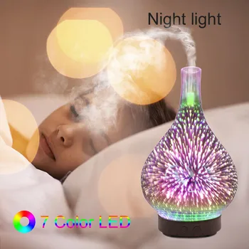 

Humidifiers Mist Maker 400ml Air Humidifiers USB 7 Colour Changing Glass Night Lights Diffusers Humidifier Aroma Diffuser D327