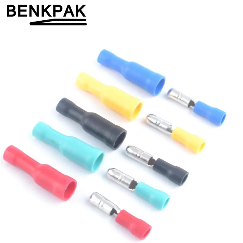 

50pcs Female and Male Insulated Electric Connector Crimp Bullet terminal for 22~16 AWG Audio Wiring