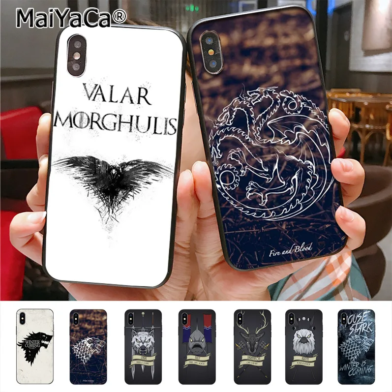 

MaiYaCa House Sigils for a Game of Thrones Colorful Phone Accessories Case for iPhone X 8plus 7 6splus 5s se 5c 7plus case Cover