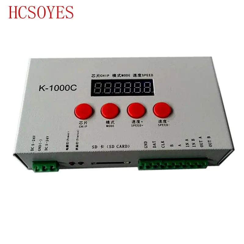

(T-1000S Updated) K-1000C controller WS2812B,WS2811,APA102,SK6812,2801 LED 2048 Pixels Program Controller DC5~24V