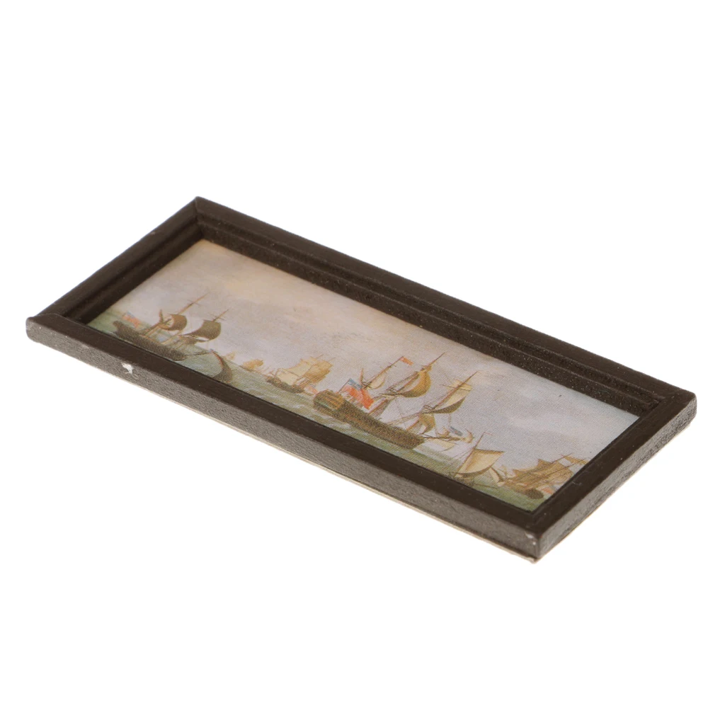 Dollhouse Miniature Picture in Photo Frame Mural Wall Paintings Decoration