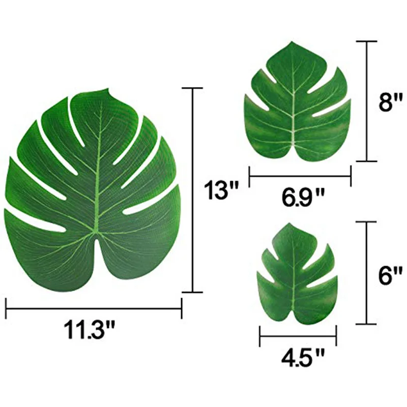 12 шт./лот ткань искусственные Пальмовые Листья тропические Гавайские Луау вечерние джунгли пляж тема вечерние украшения стола аксессуары Декор