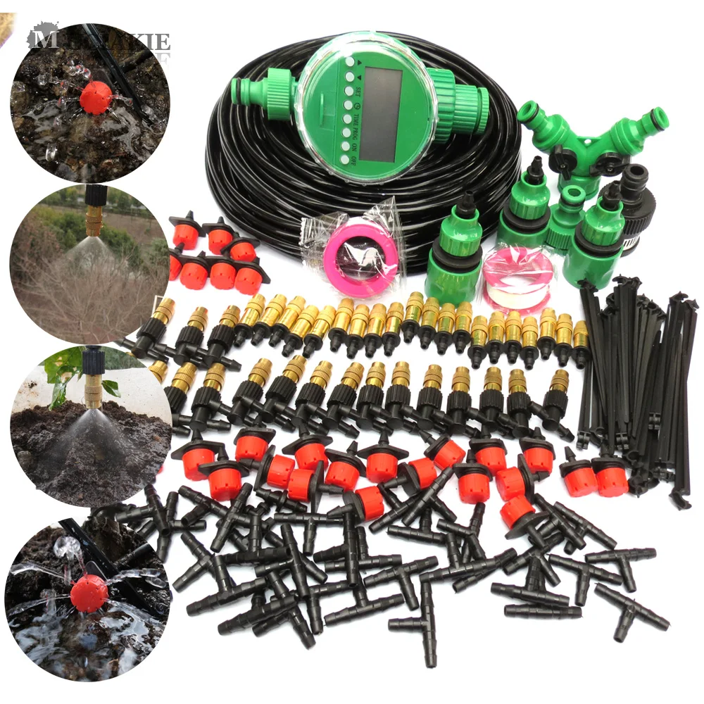 MUCIAKIE 5M 50M Automatische Garten Bewässerung System Kits Selbst Garten Bewässerung Bewässerung Kits Micro Drip Nebel Spray kühlsystem-in Bewässerungs-Kits aus Heim und Garten bei