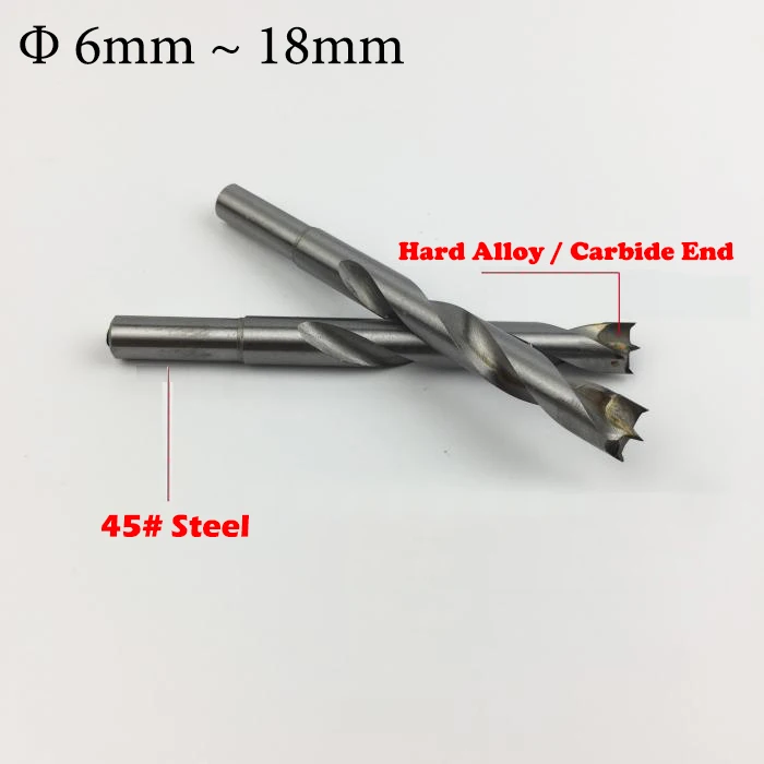 5mm 6mm 7mm 8mm 9mm 10mm 11mm HSS Alloy Carbide End Left Right Rotation Woodworking Blind Hole Multi Three Brad Point Drill Bit цена и фото