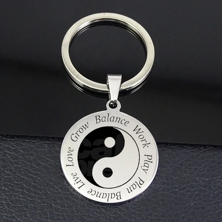Drop-Shipping-Yin-Yang-Keychain-Work-Play-Plan-Balance-Live-Love-Grow ...