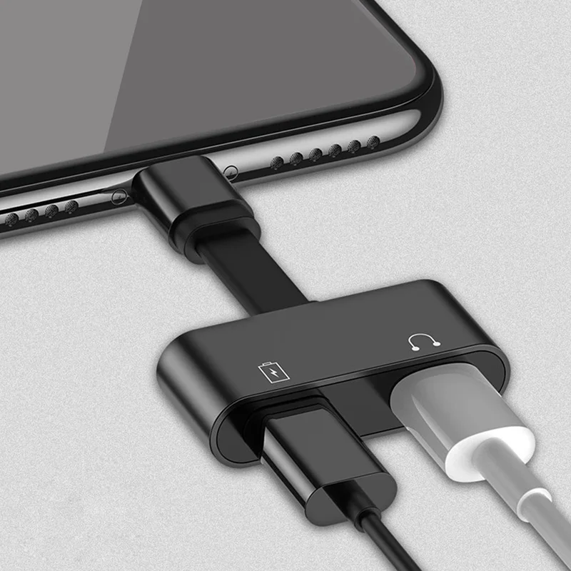 2 в 1 разветвитель разъема для наушников Aux адаптер iPhone 7 Apple 8 X iOS кабель зарядки
