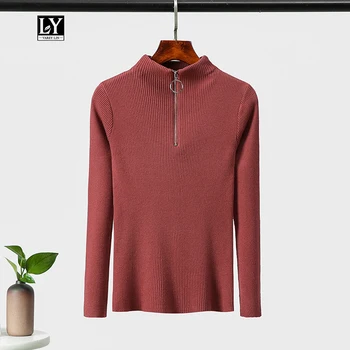 

Ly Varey Lin Zipper Sweater Women Turtleneck Knitted Sweater Pullovers Long Sleeve Casual Autumn Basic Knitted Jumper Sweater