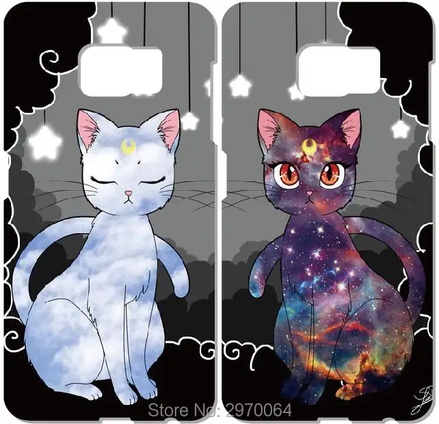 

Sailor Moon Luna Artemis Cover For Samsung Galaxy C5 E5 E7 G350 G360 i9082 S2 S3 S4 S5 Mini S6 S7 Edge S8 Plus Note 2 3 4 5 Case