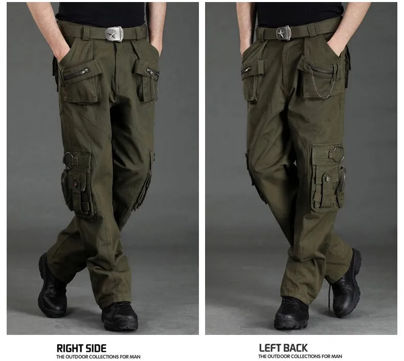 Outdoor Camouflage Multi Pockets Casual Pants Men's Military Tactical  Trousers Overalls 