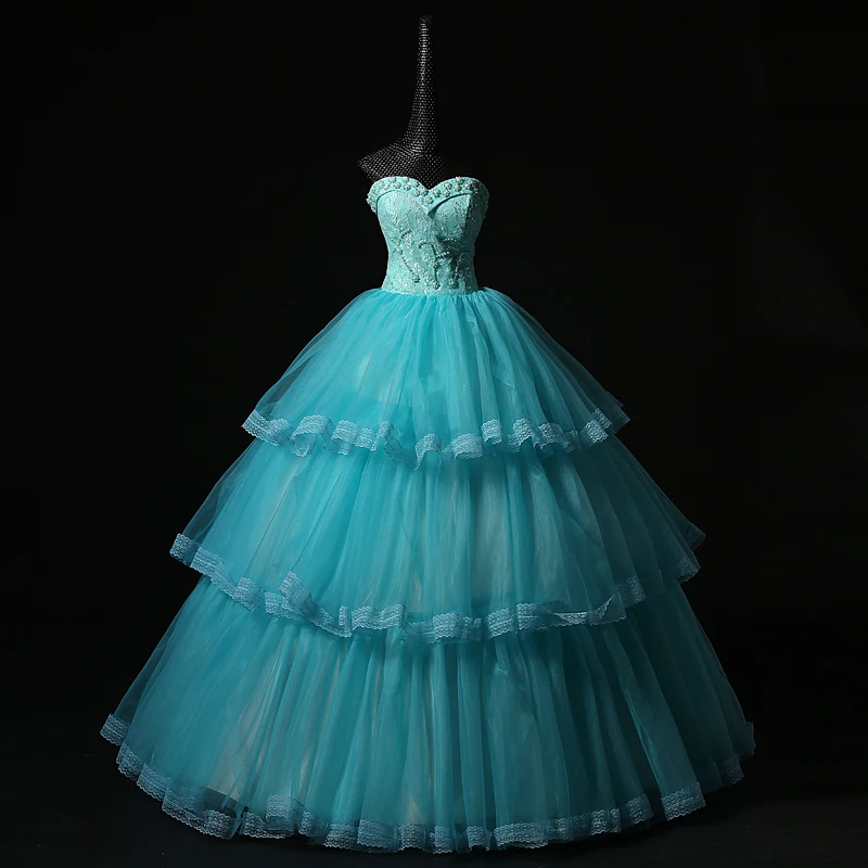 

100% real light blue lace flower princess beading medieval dress Renaissance gown queen/princess Victorian Belle Ball gown