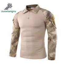 Мужские военные тактические руины камуфляжные армейские походные футболки военная сила MultiCam камуфляж с длинным рукавом охотничья футболка