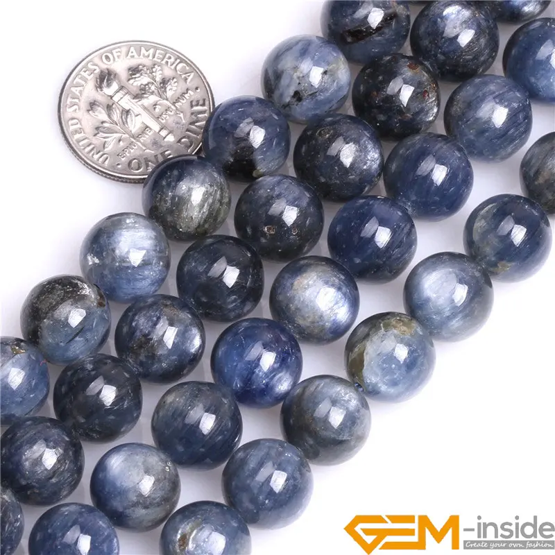 Natural 6-7mm Round Blue Kyanite Gemstone Jewelry Making Beads Strand 15" 
