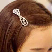Женская мода простой горный хрусталь кристалл бант заколка для волос шпильки для девочек JWD127